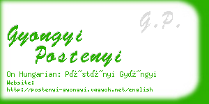 gyongyi postenyi business card